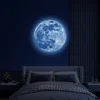 Aesthetic 3D Luminous Moon Wall Sticker Glow In The Dark Fluorescent Sticker